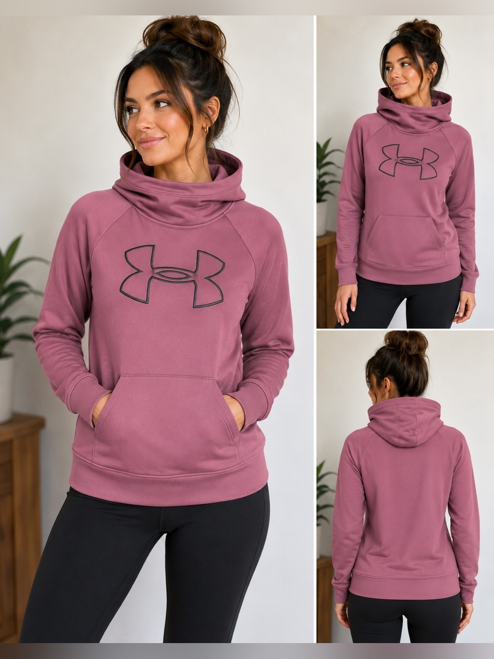 Under Armour Pink Hoodie Sweatshirt Sz S
